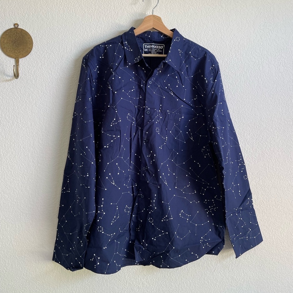 Thinkgeek Constellation-print button-up shirt Size XXL
